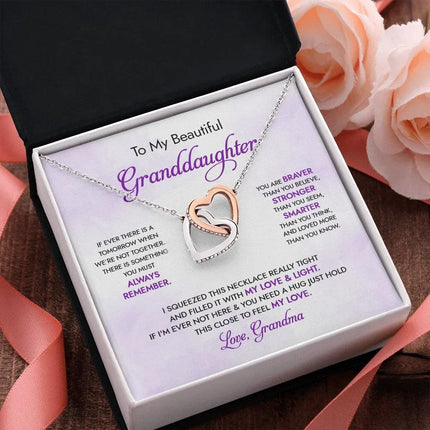 Granddaughter - Grandma - My Love And Light - Interlocking Hearts Necklace - Charming Present