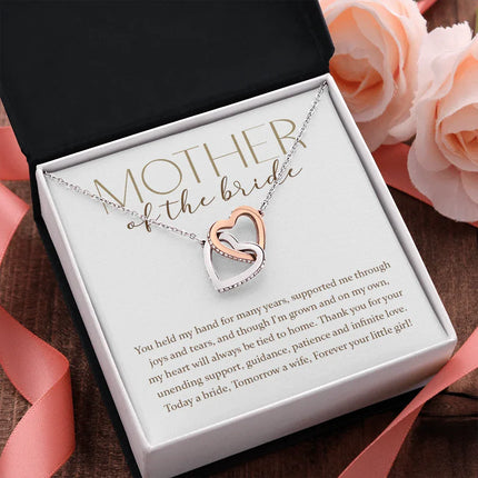 Mother Of The Bride - Forever Your Little Girl - Interlocking Hearts Necklace SO176T - Charming Present