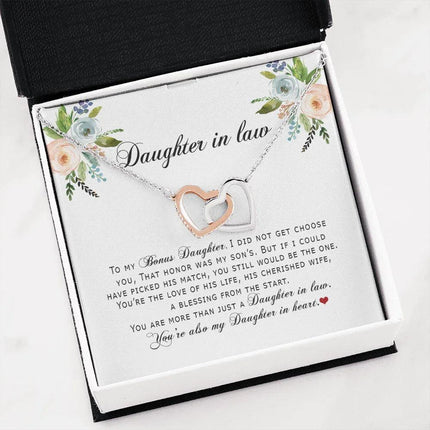 Daughter In Law - You Are Also My Daughter In Heart - Interlocking Hearts Necklace SO167V - Charming Present