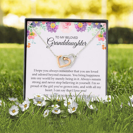 Granddaughter - I Love You Always And Forever - Interlocking Hearts Necklace - Charming Present