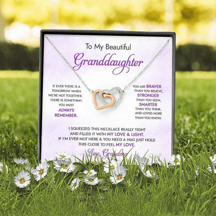 Granddaughter - Grandma - My Love And Light - Interlocking Hearts Necklace - Charming Present
