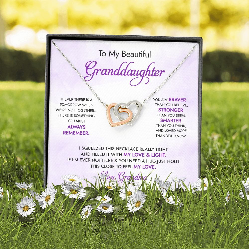 Granddaughter - Grandma - My Love And Light - Interlocking Hearts Necklace