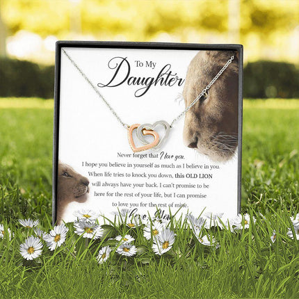 Daughter - Mom - Never Forget That I Love You - Interlocking Hearts Necklace - Charming Present