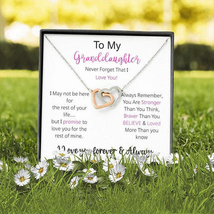 Granddaughter - I Love You Forever - Interlocking Hearts Necklace - Charming Present