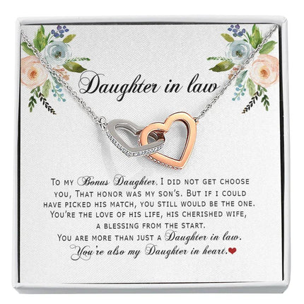 Daughter In Law - You Are Also My Daughter In Heart - Interlocking Hearts Necklace SO167V - Charming Present