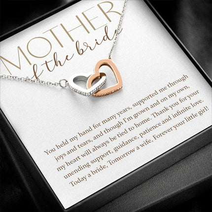 Mother Of The Bride - Forever Your Little Girl - Interlocking Hearts Necklace SO176T - Charming Present
