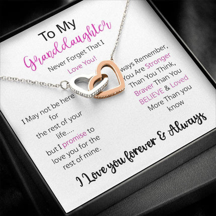 Granddaughter - I Love You Forever - Interlocking Hearts Necklace - Charming Present