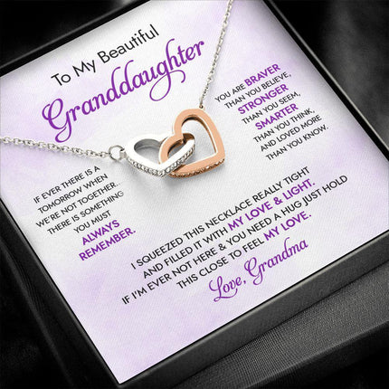 Granddaughter - Grandma - My Love And Light - Interlocking Hearts Necklace - Charming Present