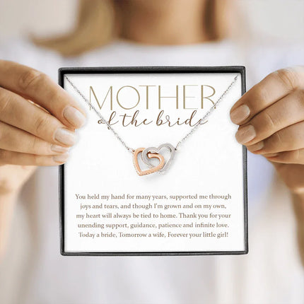 Mother Of The Bride - Forever Your Little Girl - Interlocking Hearts Necklace SO176T - Charming Present
