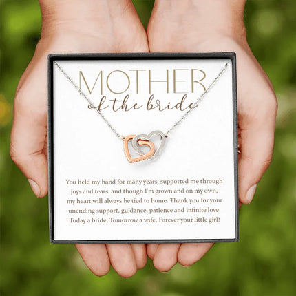 Mother Of The Bride - Forever Your Little Girl - Interlocking Hearts Necklace SO176T - Charming Present