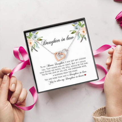 Daughter In Law - You Are Also My Daughter In Heart - Interlocking Hearts Necklace SO167V - Charming Present
