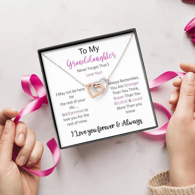 Granddaughter - I Love You Forever - Interlocking Hearts Necklace - Charming Present
