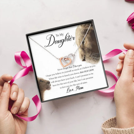 Daughter - Mom - Never Forget That I Love You - Interlocking Hearts Necklace - Charming Present