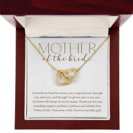 Mother Of The Bride - Forever Your Little Girl - Interlocking Hearts Necklace SO176T - Charming Present