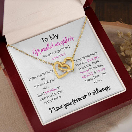 Granddaughter - I Love You Forever - Interlocking Hearts Necklace - Charming Present