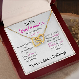 Granddaughter - I Love You Forever - Interlocking Hearts Necklace