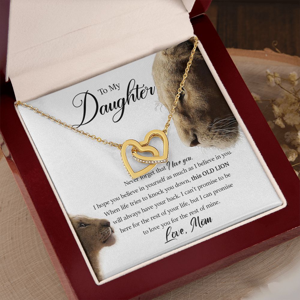 Daughter - Mom - Never Forget That I Love You - Interlocking Hearts Necklace