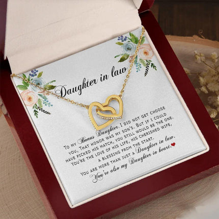 Daughter In Law - You Are Also My Daughter In Heart - Interlocking Hearts Necklace SO167V - Charming Present