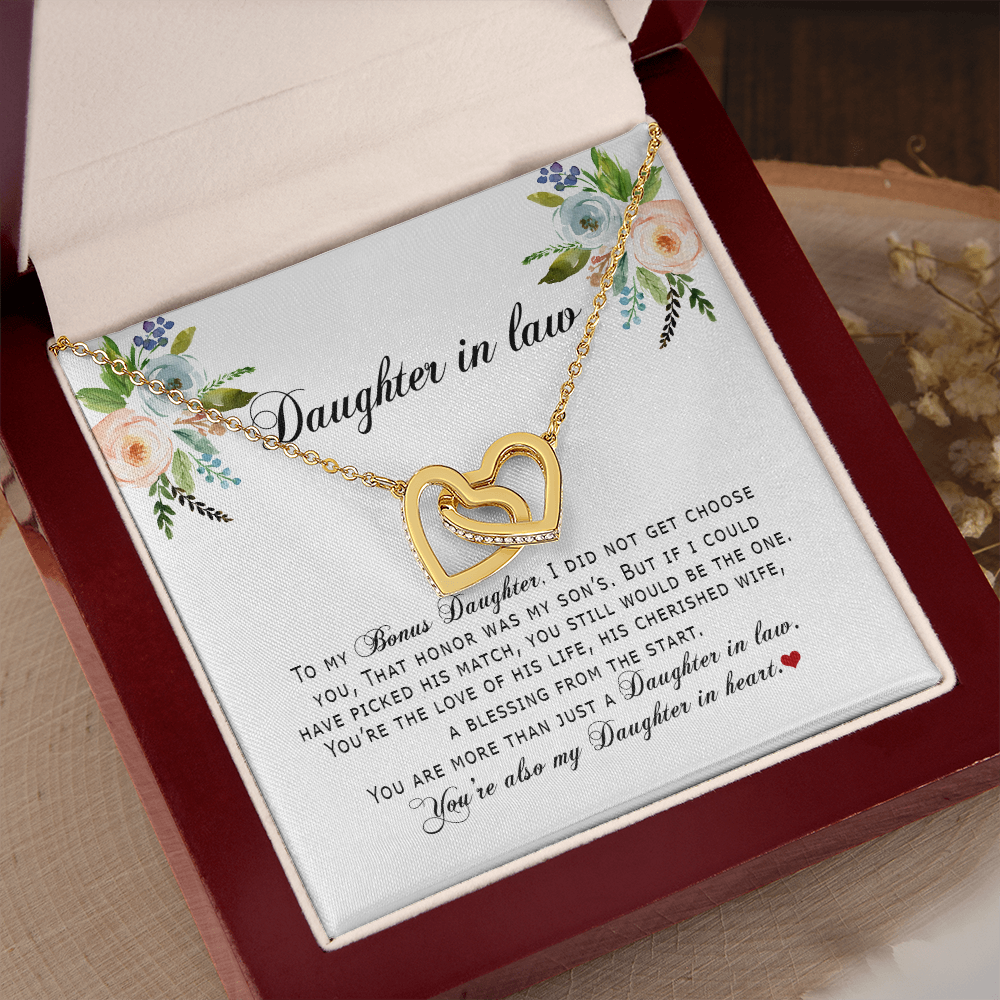 Daughter In Law - You Are Also My Daughter In Heart - Interlocking Hearts Necklace SO167V