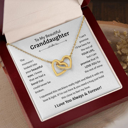 Beautiful Granddaughter - I'll Love You For The Rest Of Mine - Interlocking Hearts Necklace - Charming Present
