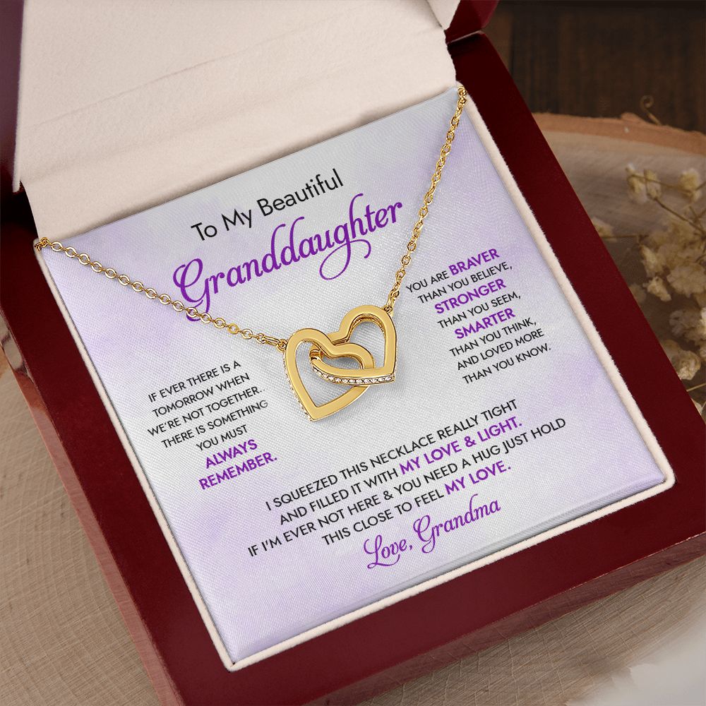 Granddaughter - Grandma - My Love And Light - Interlocking Hearts Necklace