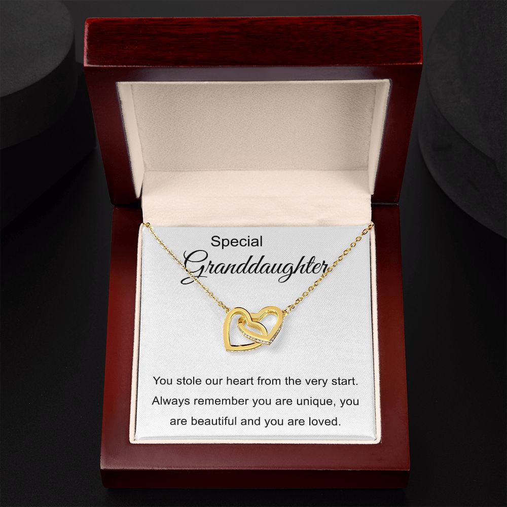 Special Granddaughter - You Are Beautiful - Interlocking Hearts Necklace