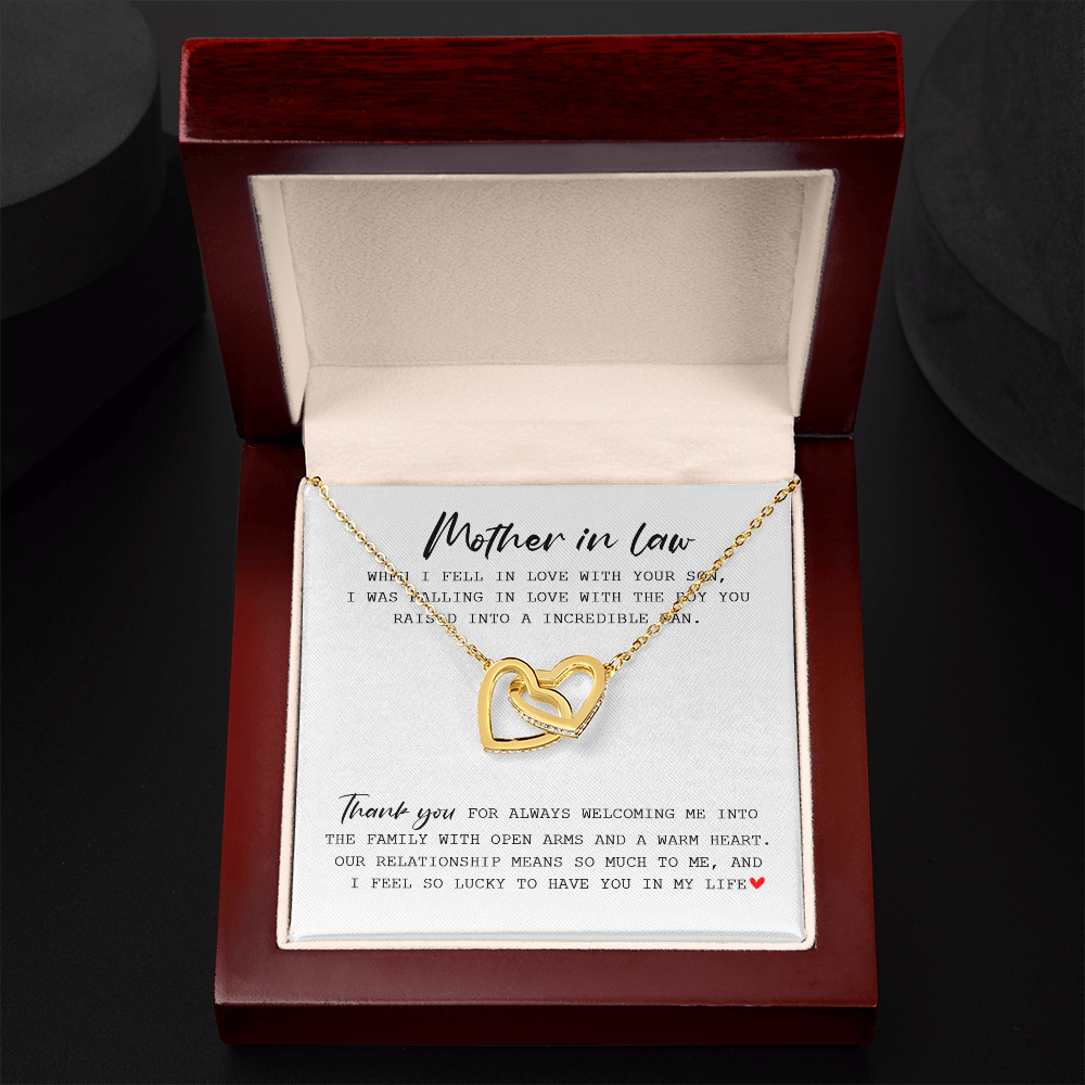 Mother In Law - Thank You For Always Welcoming Me - Interlocking Hearts Necklace SO175T