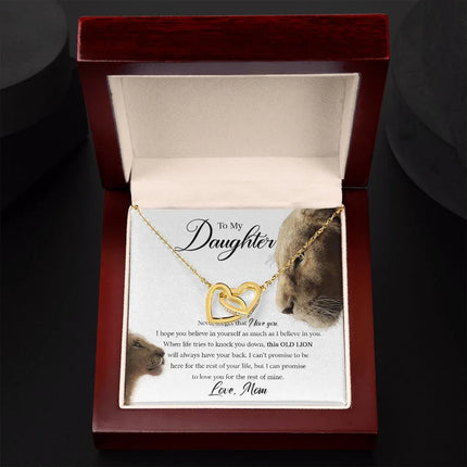 Daughter - Mom - Never Forget That I Love You - Interlocking Hearts Necklace - Charming Present