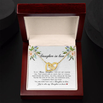 Daughter In Law - You Are Also My Daughter In Heart - Interlocking Hearts Necklace SO167V - Charming Present