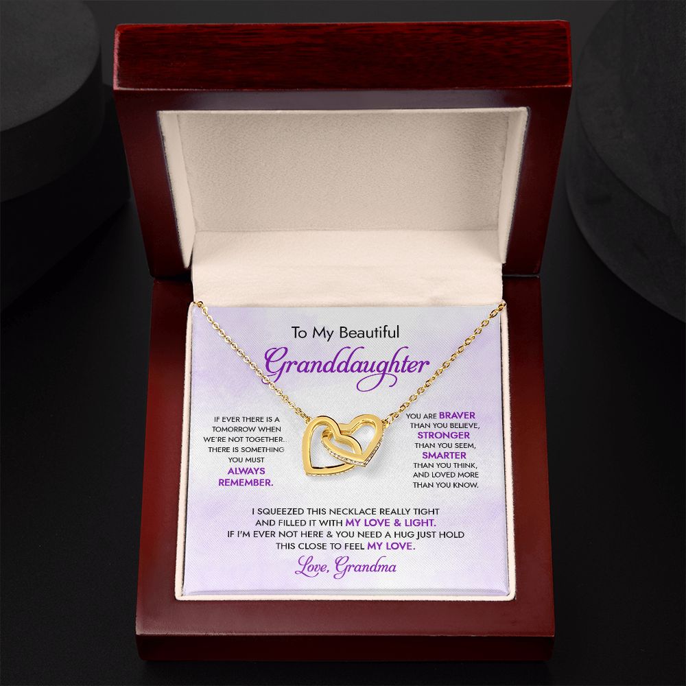 Granddaughter - Grandma - My Love And Light - Interlocking Hearts Necklace