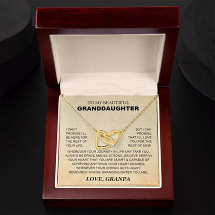 Granddaughter - Grandpa - Love You For The Rest Of Mine - Interlocking Hearts Necklace - Charming Present