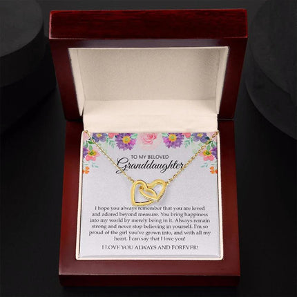 Granddaughter - I Love You Always And Forever - Interlocking Hearts Necklace - Charming Present