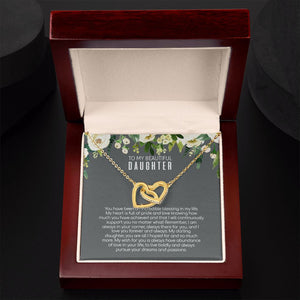 Daughter - Love You Forever And Always - Interlocking Hearts Necklace