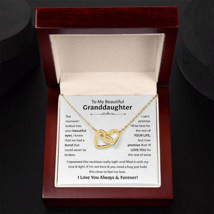 Beautiful Granddaughter - I'll Love You For The Rest Of Mine - Interlocking Hearts Necklace - Charming Present