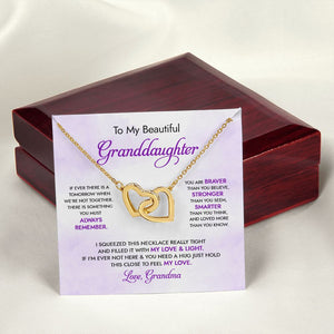Granddaughter - Grandma - My Love And Light - Interlocking Hearts Necklace
