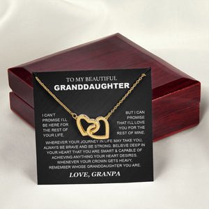 Granddaughter - Grandpa - Love You For The Rest Of Mine - Interlocking Hearts Necklace