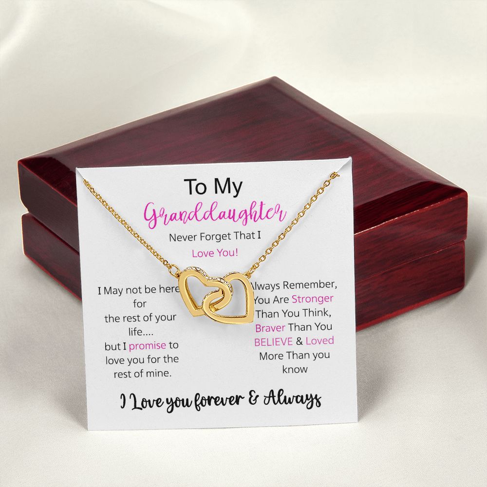 Granddaughter - I Love You Forever - Interlocking Hearts Necklace