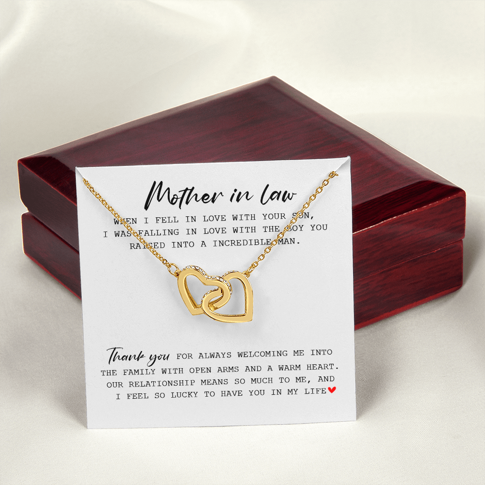 Mother In Law - Thank You For Always Welcoming Me - Interlocking Hearts Necklace SO175T