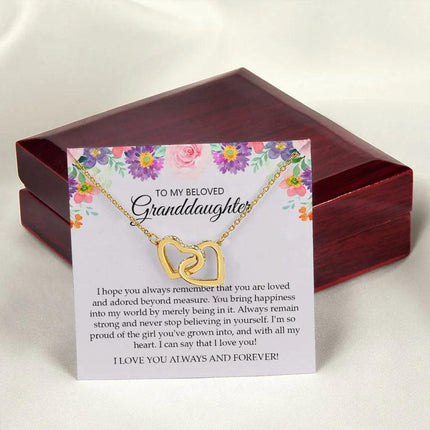 Granddaughter - I Love You Always And Forever - Interlocking Hearts Necklace - Charming Present