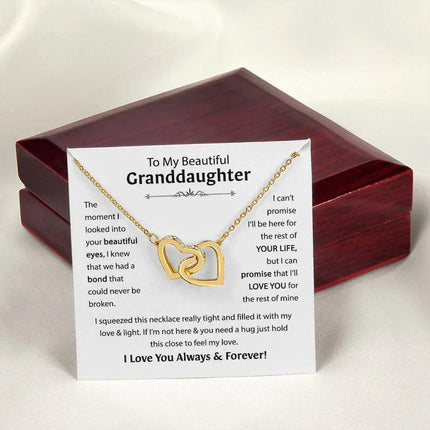 Beautiful Granddaughter - I'll Love You For The Rest Of Mine - Interlocking Hearts Necklace - Charming Present