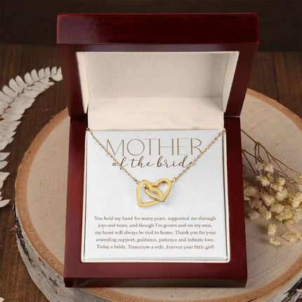Mother Of The Bride - Forever Your Little Girl - Interlocking Hearts Necklace SO176T - Charming Present