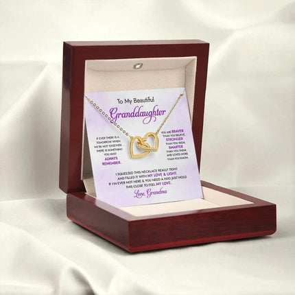 Granddaughter - Grandma - My Love And Light - Interlocking Hearts Necklace - Charming Present
