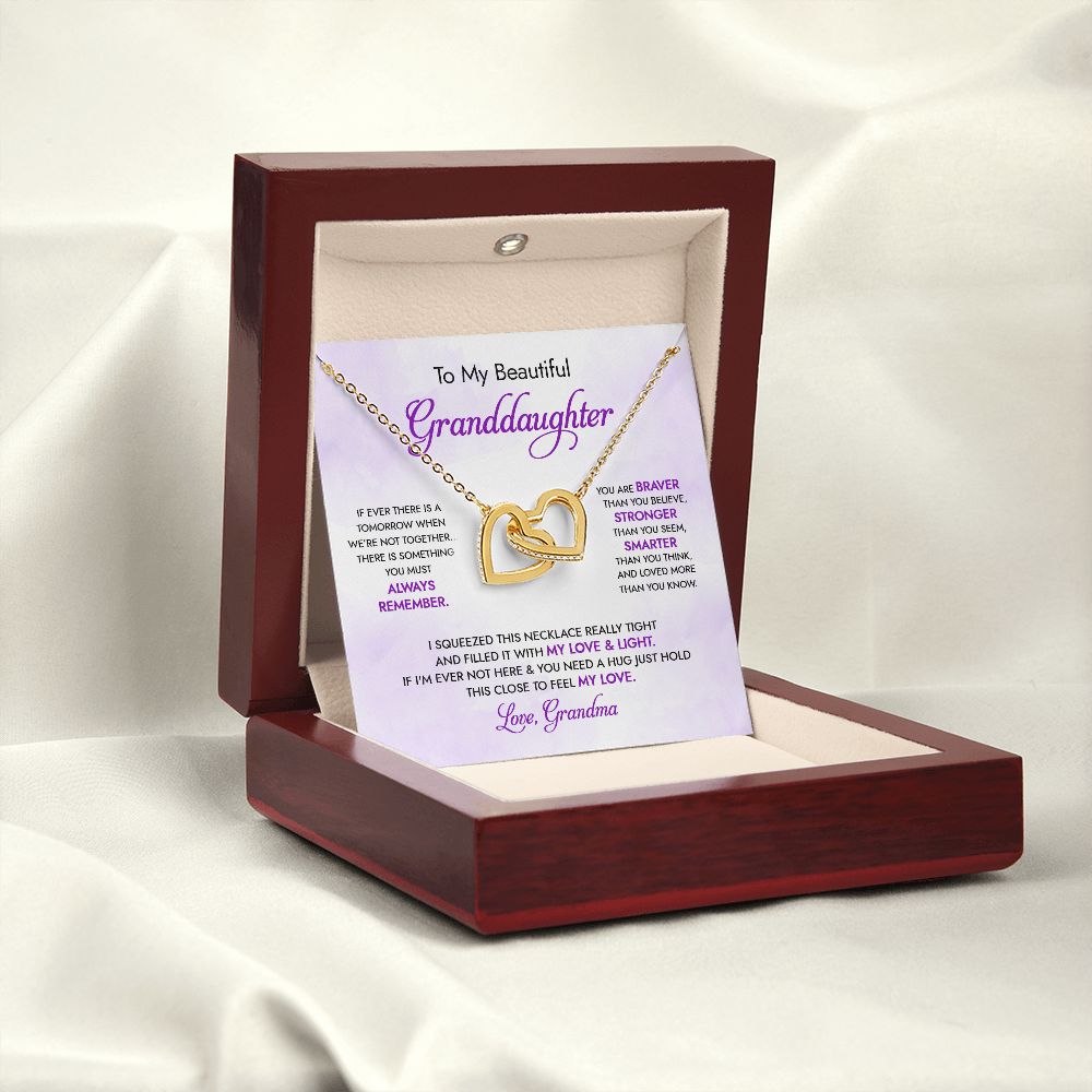 Granddaughter - Grandma - My Love And Light - Interlocking Hearts Necklace