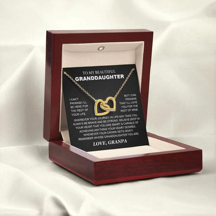 Granddaughter - Grandpa - Love You For The Rest Of Mine - Interlocking Hearts Necklace - Charming Present