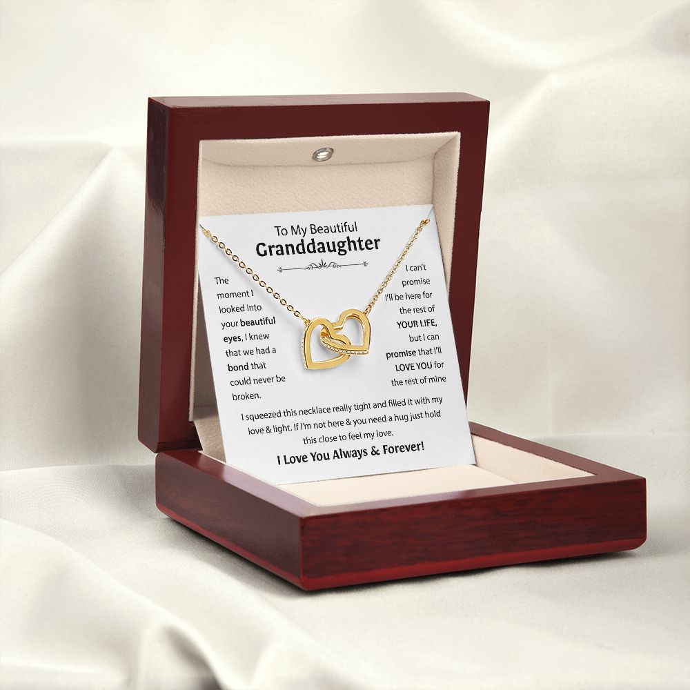 Beautiful Granddaughter - I'll Love You For The Rest Of Mine - Interlocking Hearts Necklace