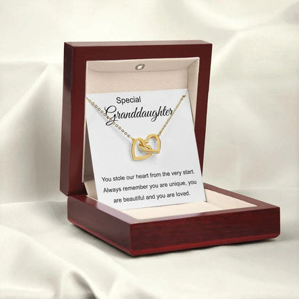 Special Granddaughter - You Are Beautiful - Interlocking Hearts Necklace - Charming Present