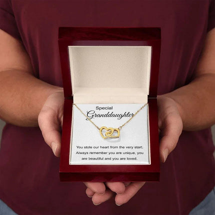 Special Granddaughter - You Are Beautiful - Interlocking Hearts Necklace - Charming Present
