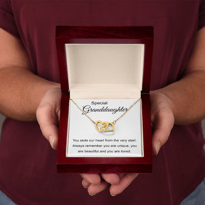 Special Granddaughter - You Are Beautiful - Interlocking Hearts Necklace