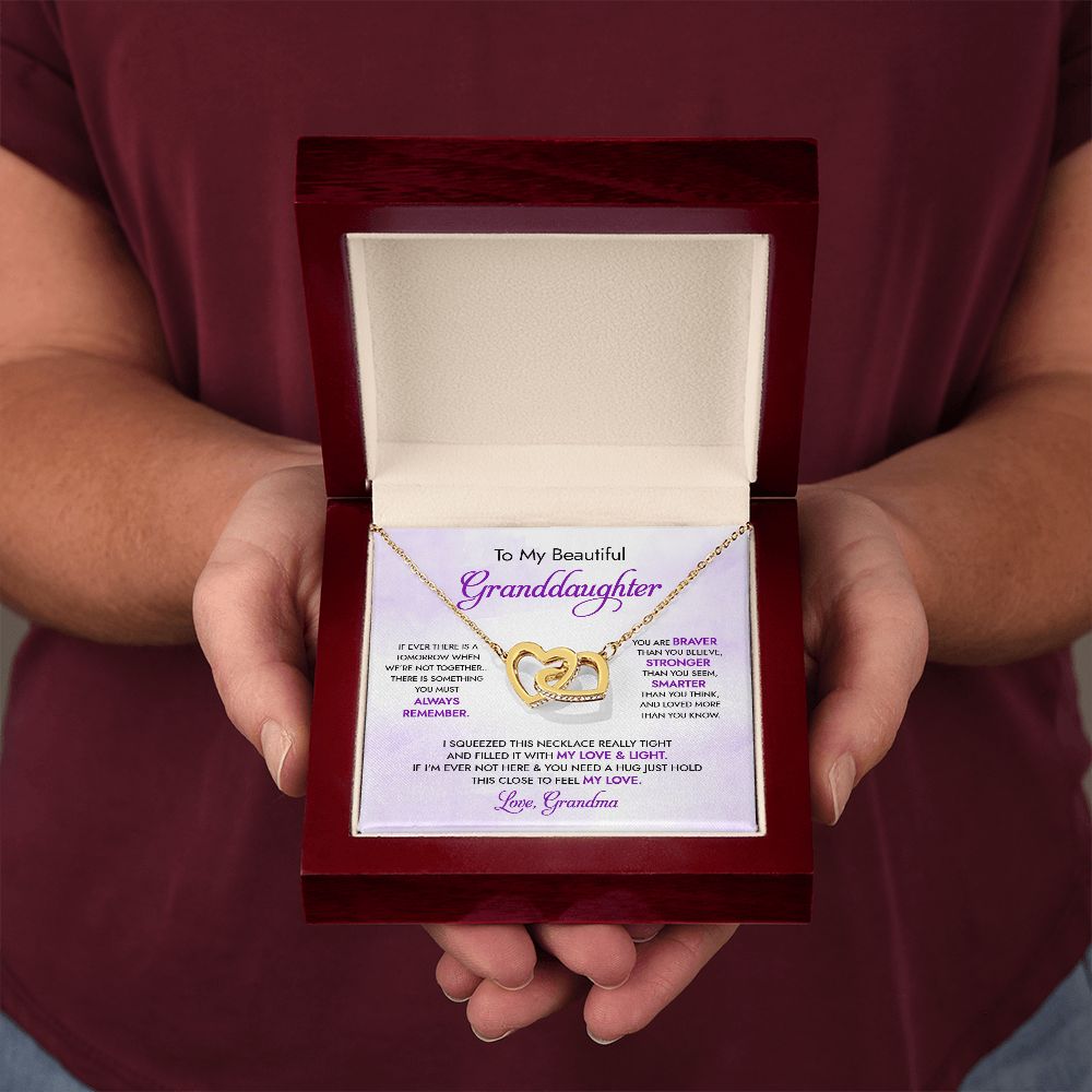 Granddaughter - Grandma - My Love And Light - Interlocking Hearts Necklace