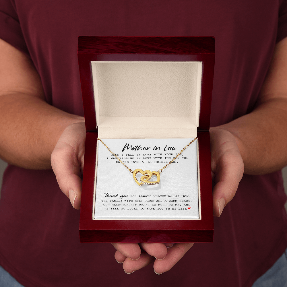 Mother In Law - Thank You For Always Welcoming Me - Interlocking Hearts Necklace SO175T